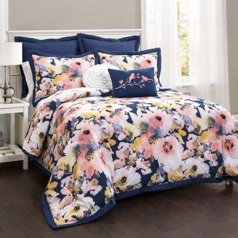 Floral Watercolor Comforter Set