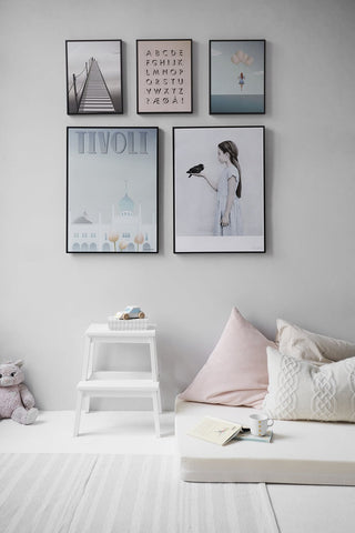 Picture frames in a kid's room