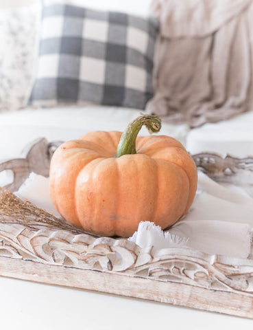 Pumpkin decor in bedroom