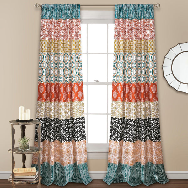 Bohemian Stripe Window Curtain Panel Set