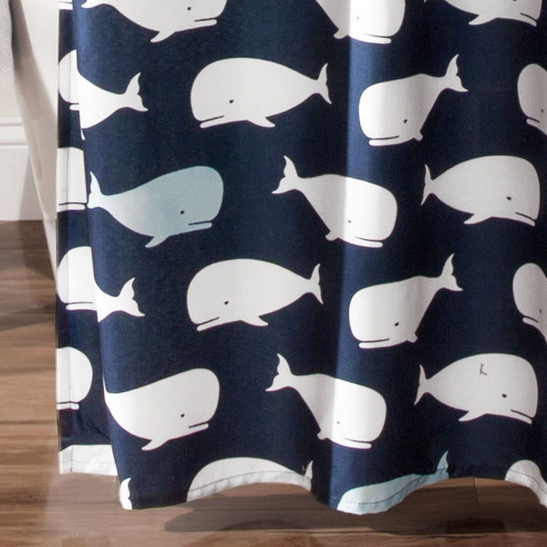 Fun Bright NWOT Pillowfort Whale Shower Curtain & Whale Bathmat Set for Ages 3 