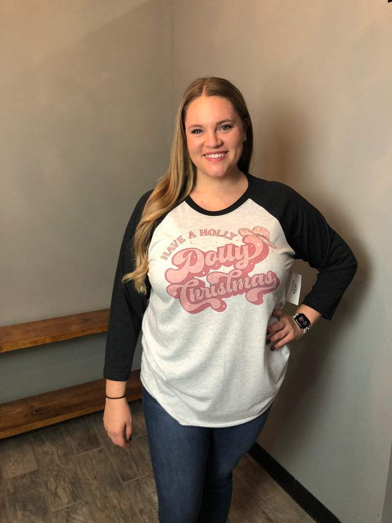 Holly Dolly Christmas Raglan