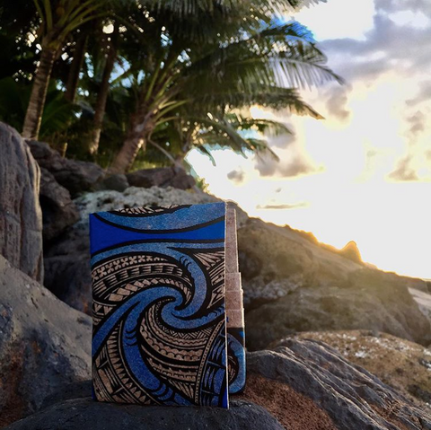 tribal blue travel wallet