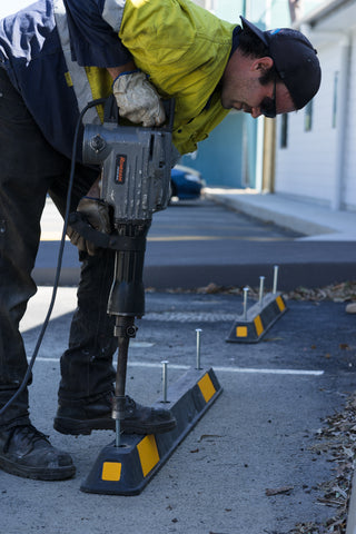 Installation of Heavy Duty Wheel Stops