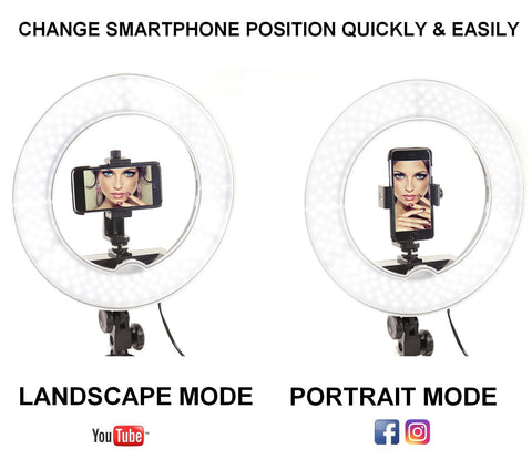 landscape and portrait mode led ring light stand