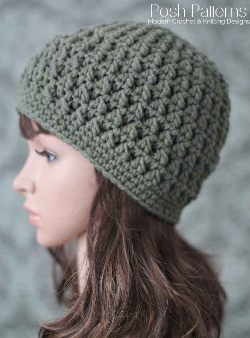 Crochet PATTERN - Textured Crochet Hat Pattern - Beanie – Posh Patterns