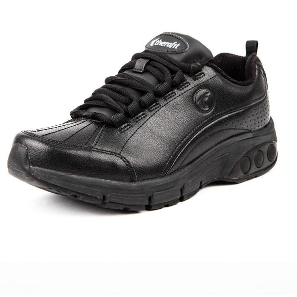 women's black slip resistant sneakers