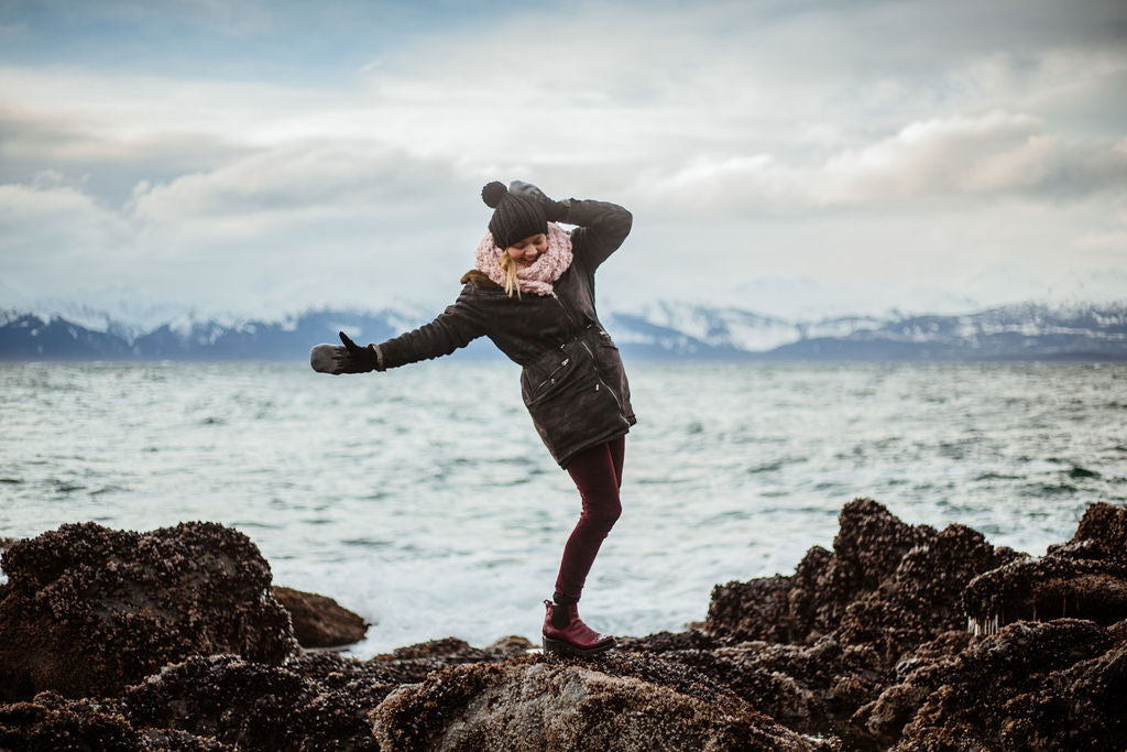 Crazy wind and waves out at Sunshine Cove in Juneau, Alaska by Resolute Boutique & Sydney Akagi