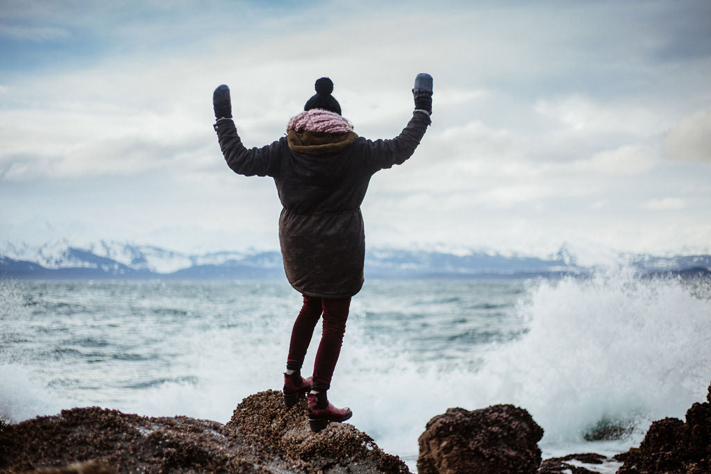 Crazy wind and waves out at Sunshine Cove in Juneau, Alaska by Resolute Boutique & Sydney Akagi