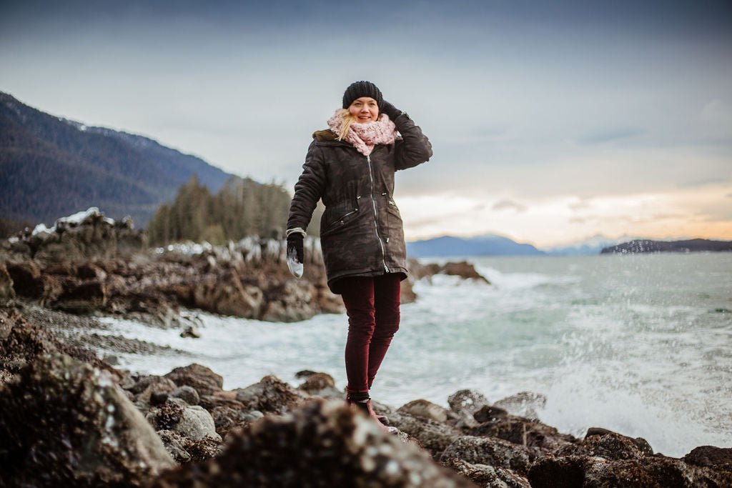 Crazy wind and waves out at Sunshine Cove in Juneau, Alaska by Resolute Boutique & Sydney Akagi