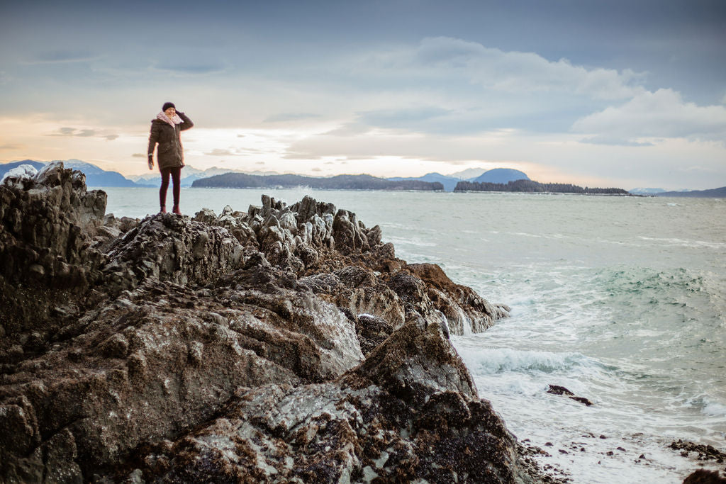 Crazy wind and waves out at Sunshine Cove in Juneau, Alaska by Resolute Boutique & Sydney Akagi