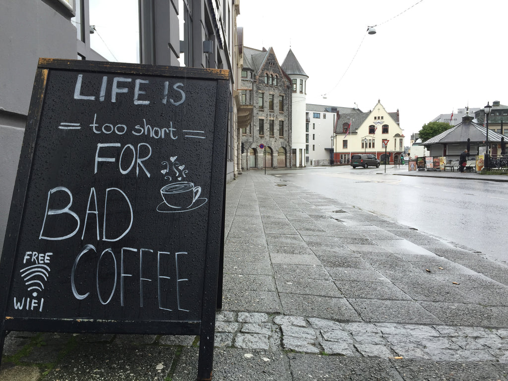 Coffee in Aalesund Norway. Cruising the coast of Norway part 2 for Resolute Boutique