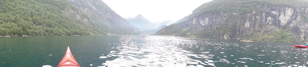 Kayaking in Geiranger, Norway. Cruising up the coast of Norway part 1 for Resolute Boutique