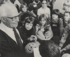 Paul Bardeen on a visit to a local classroom