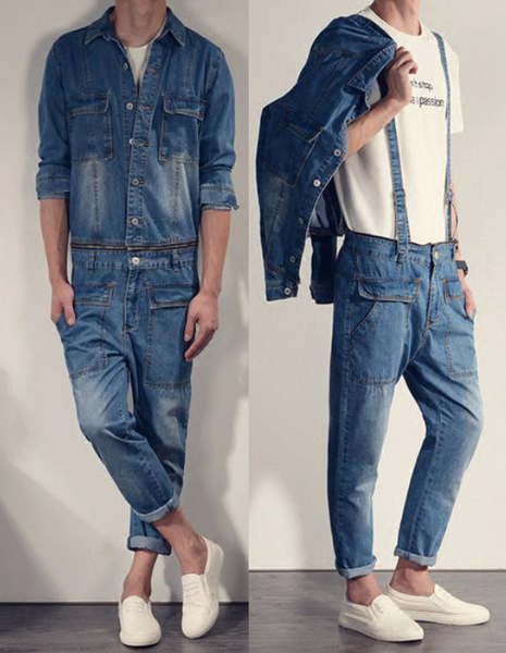 jumpsuit and jean jacket