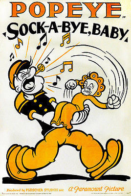 Sock A Bye Baby - Popeye - 1934 - Movie Poster