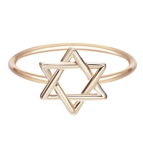 Merkaba Ring Sacred Geometry Gold Silver Star of David Jewelry Metal Gift