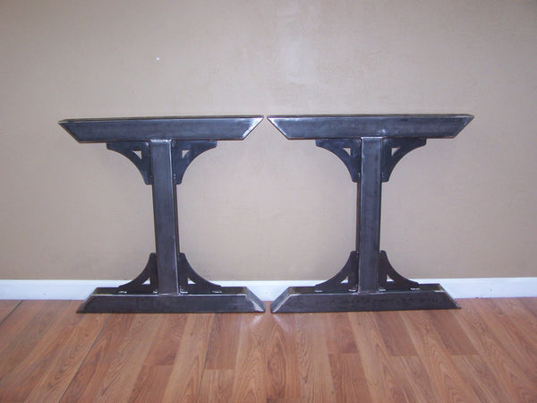Industrial factory style heavy duty steel tube legs dining table pedes