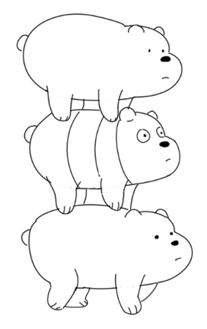 How To Draw We Bare Bears - Drawing The Bears Different Drawing Panda And Lines