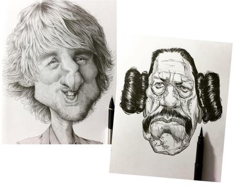 How To Draw - Owen Wilson Sketch and Danny Trejo Drawing - Showing Creativity