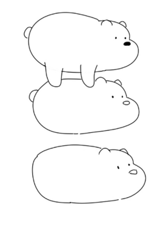 How To Draw We Bare Bears - Drawing The Shape Of The Body With Letters