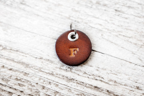 Personalized Initials Leather Keychain