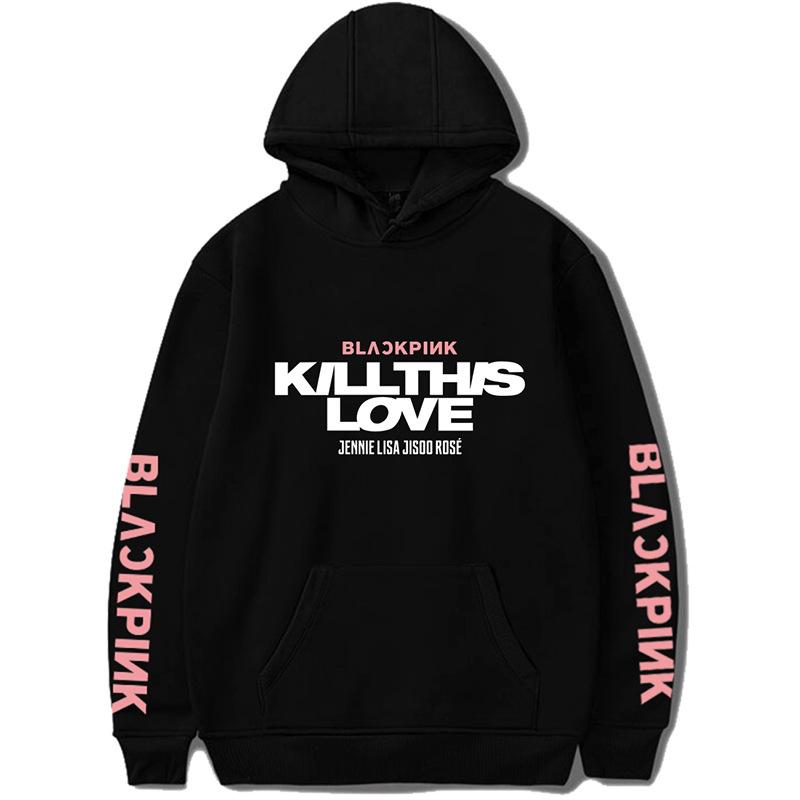 hoodie black pink