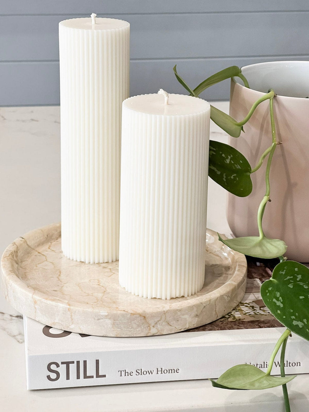 Make Scents of It 20cm Pillar Candle - White (6805086240956)