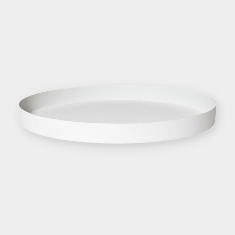 L&M Home Mona Round Tray - Chalk (6661688164540)