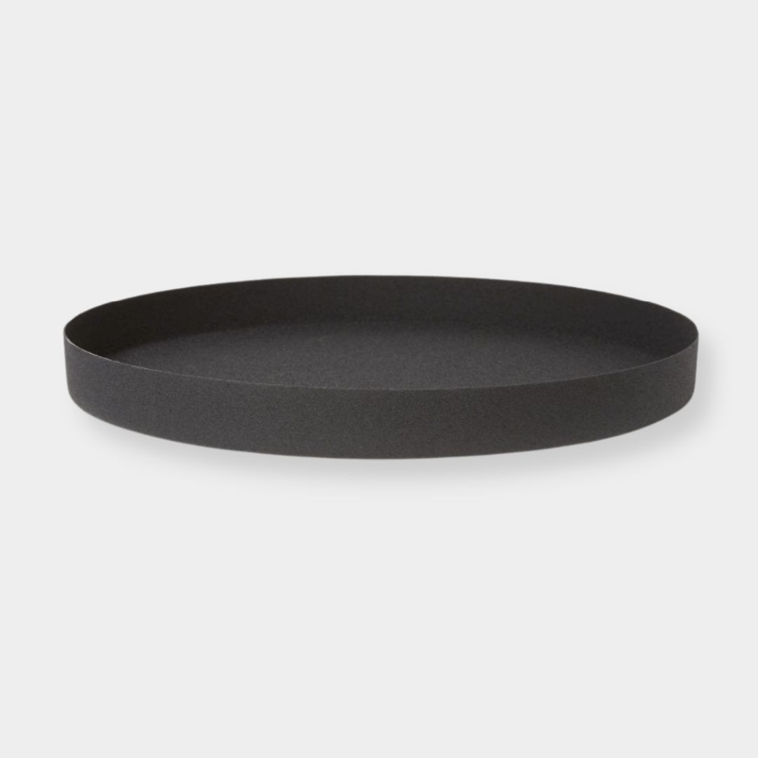 L&M Home Mona Round Tray - Black (6661685674172)