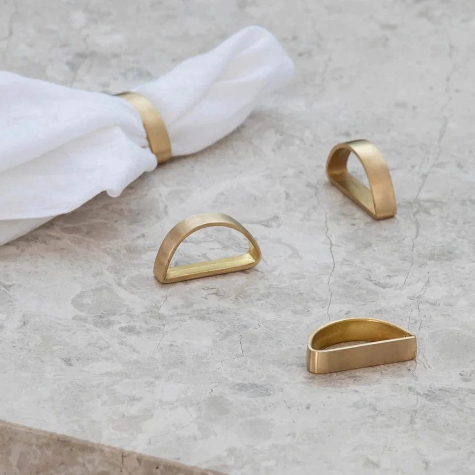 Flou. Design Arched Brass Napkin Rings (Set of four) (7683140092153)