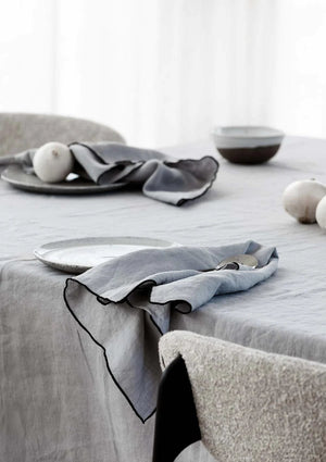 Flou. Design 100% Linen Table Napkins - Cool Grey (Set of four) (7683057811705)