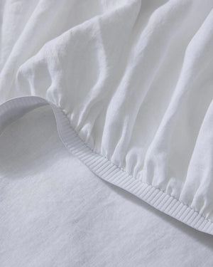 Weave Home Ravello Fitted Sheet - White (Various Sizes) (7688096841977)