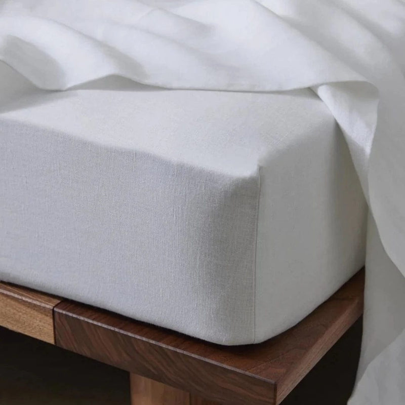 Weave Home Ravello Fitted Sheet - White (Various Sizes) (7688096841977)