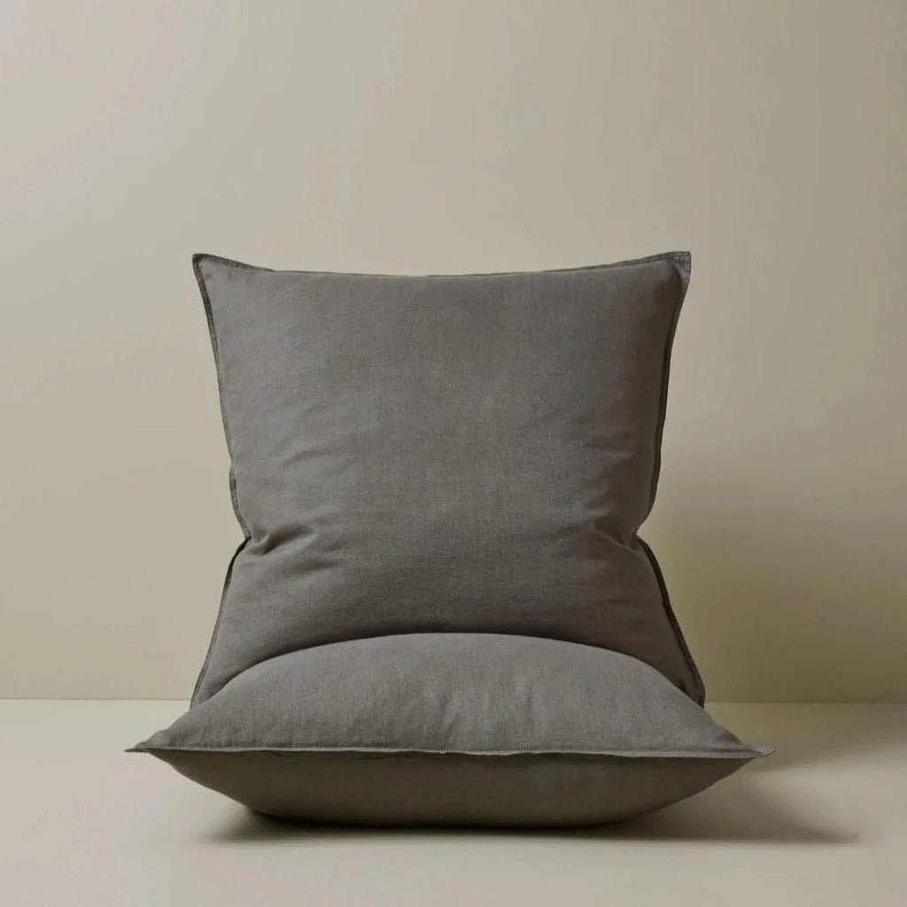 Weave Home Ravello Euro Pillowcase Pair - Charcoal (7688168374521)