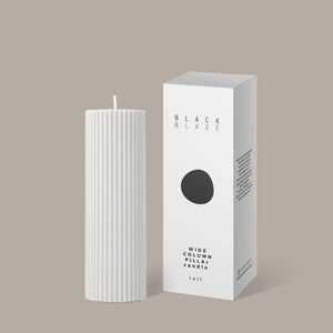 Black Blaze Wide Candle - White/Cream - Norsu Interiors (6144218759356)