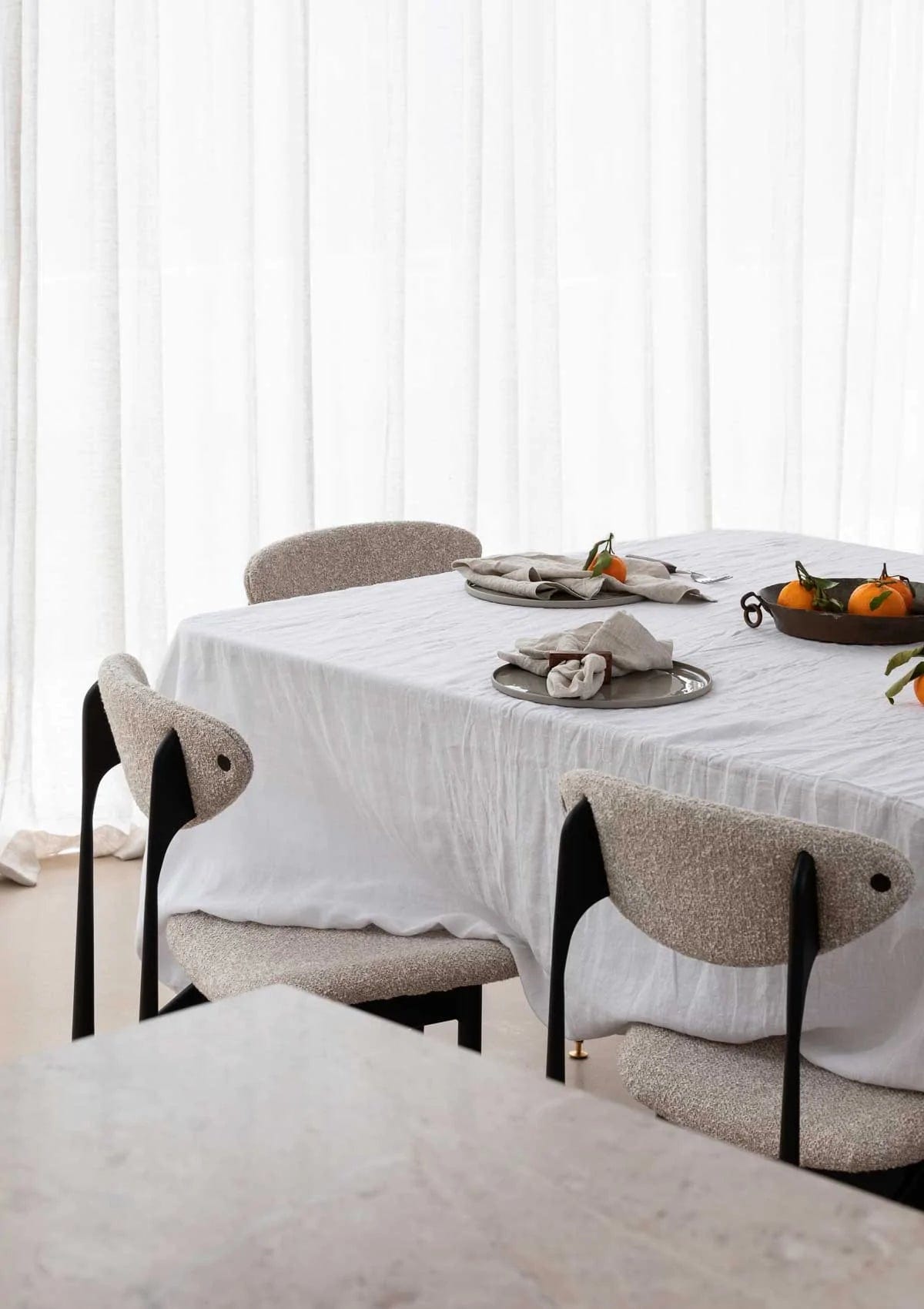 Flou. Design 100% Linen Tablecloth - White (7683128295673)