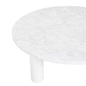 Globe West Amara Round Leg Coffee Table, White Marble (7649820082425)