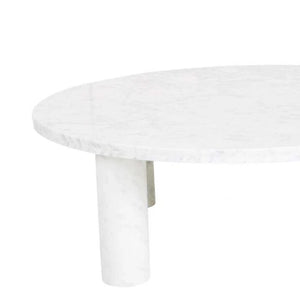 Globe West Amara Round Leg Coffee Table, White Marble (7649820082425)