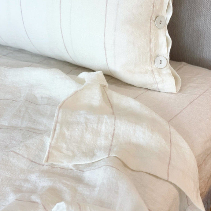 Eadie Lifestyle French Linen Fitted Sheet, Blush Carter - Norsu Interiors (7443284132089)