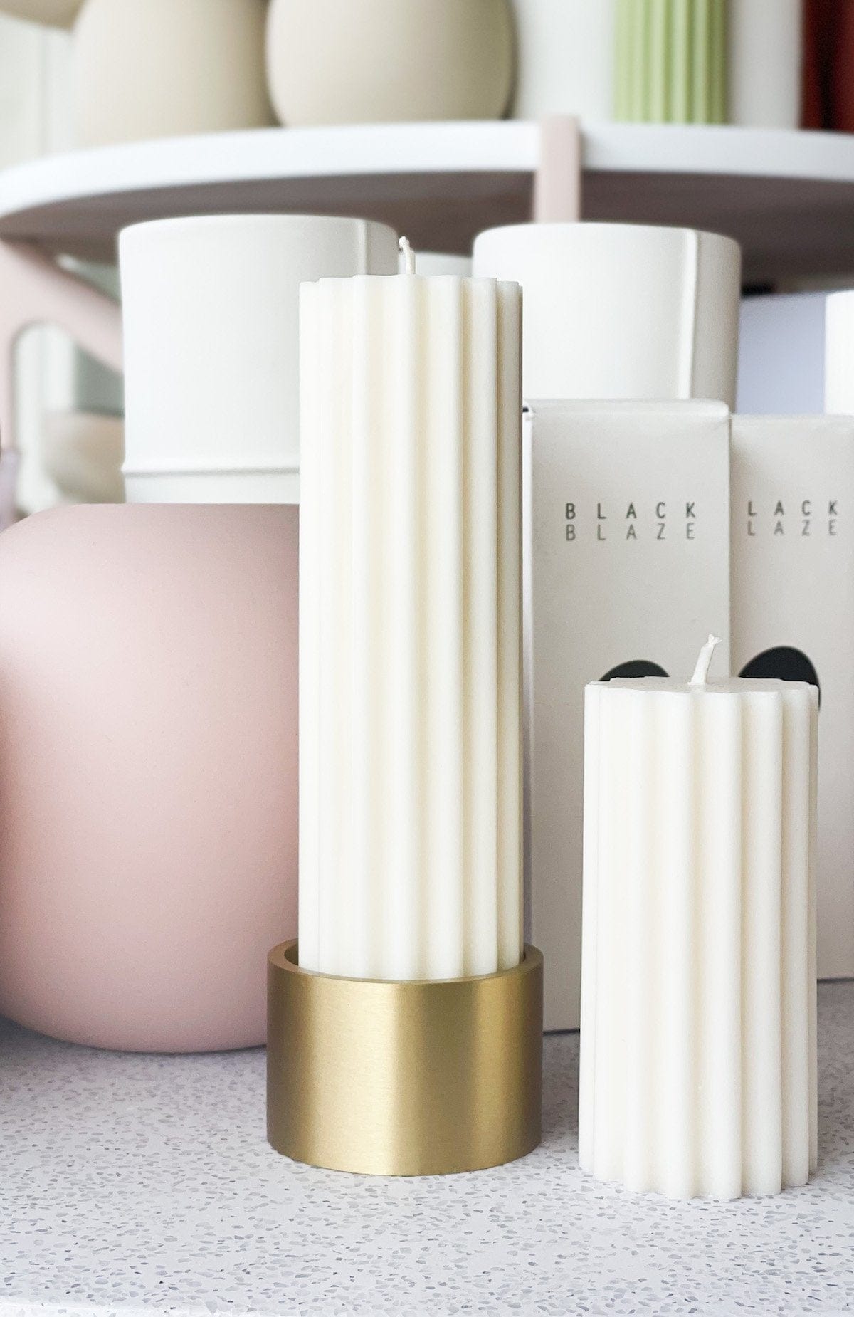 Make Scents of It Fluted Candle, Tall, White - Norsu Interiors (7089194041532)