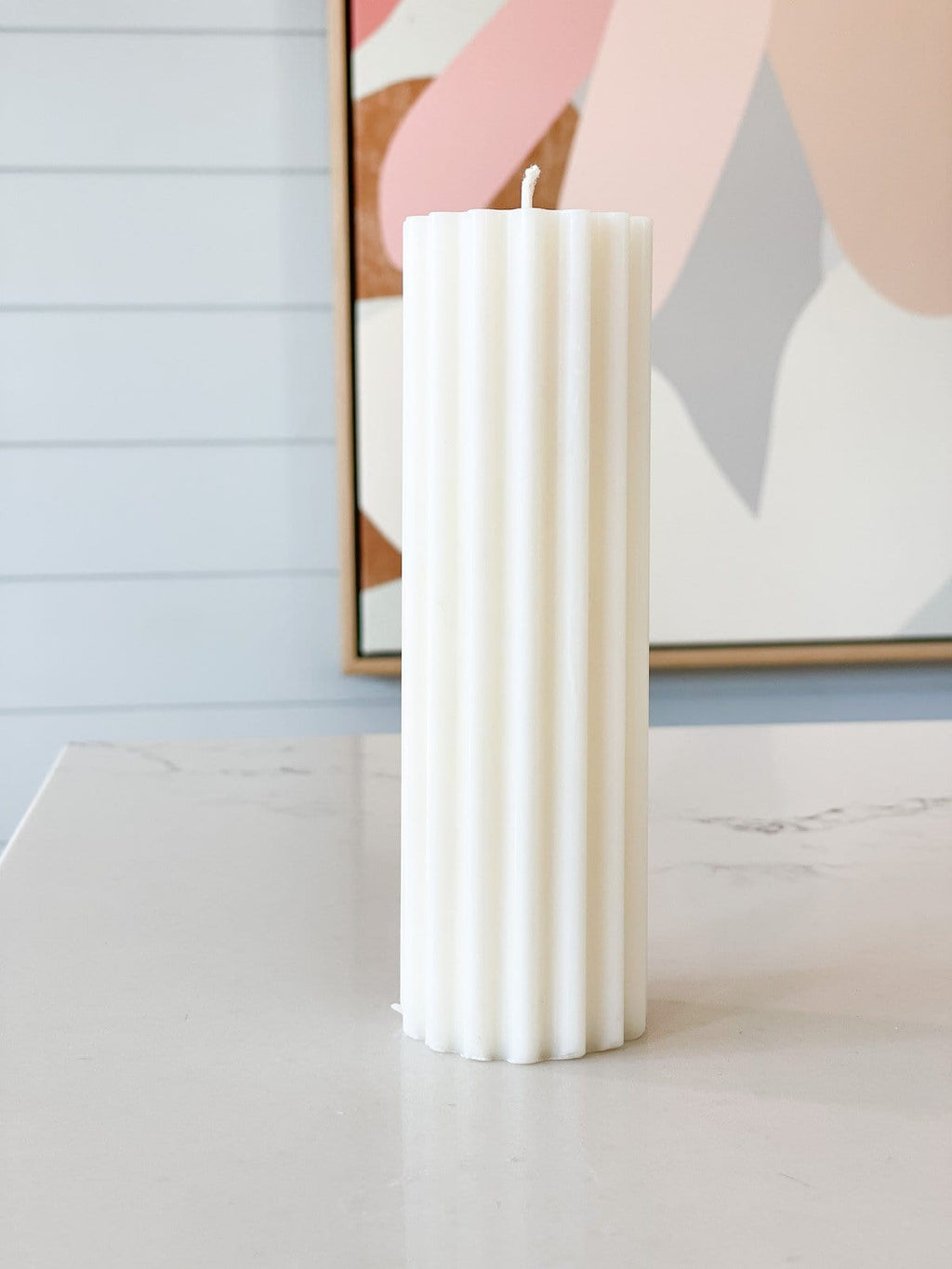 Make Scents of It Fluted Candle, Tall, White - Norsu Interiors (7089194041532)