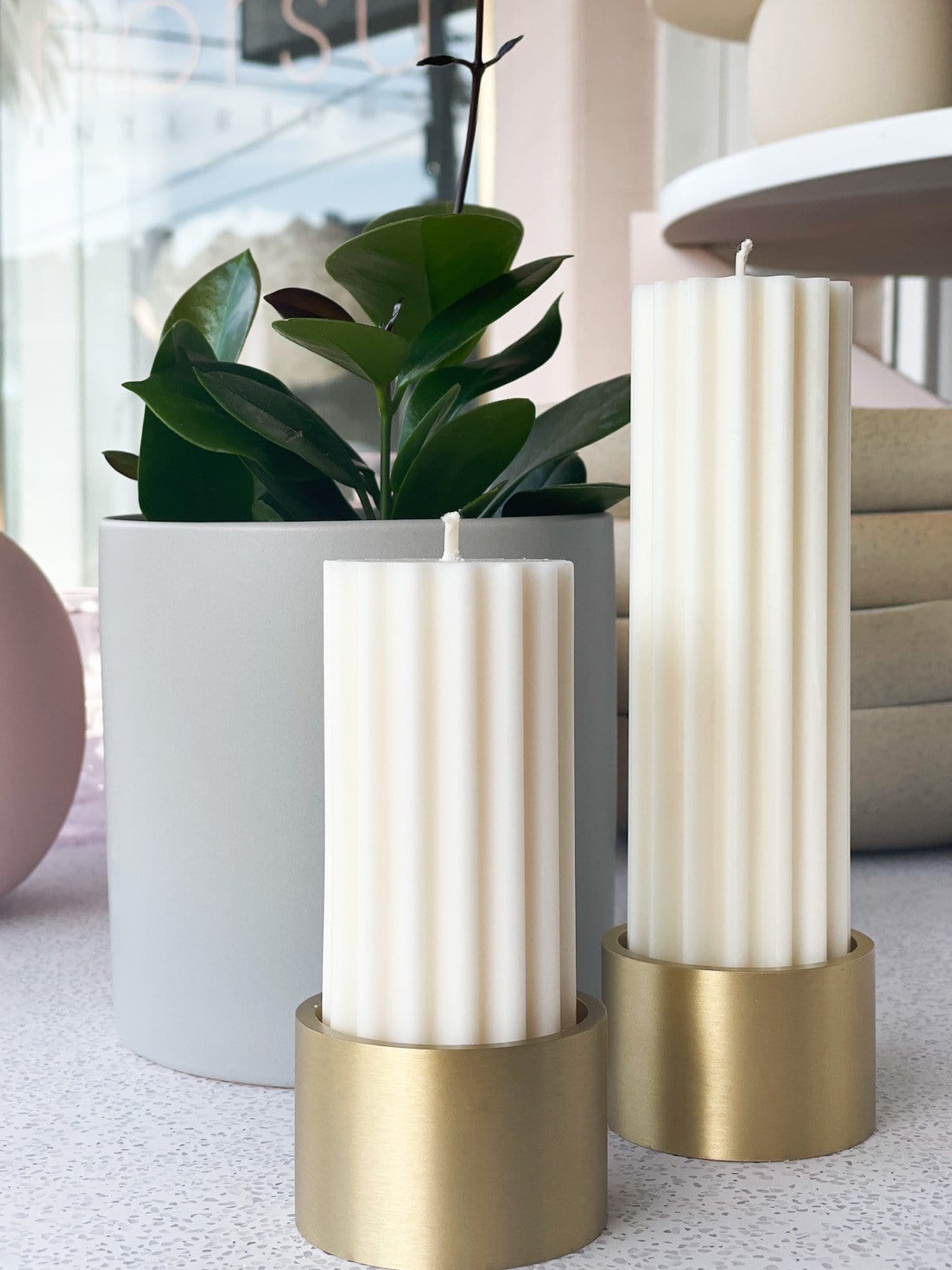 Make Scents of It Fluted Candle, Tall, White - Norsu Interiors (7089194041532)