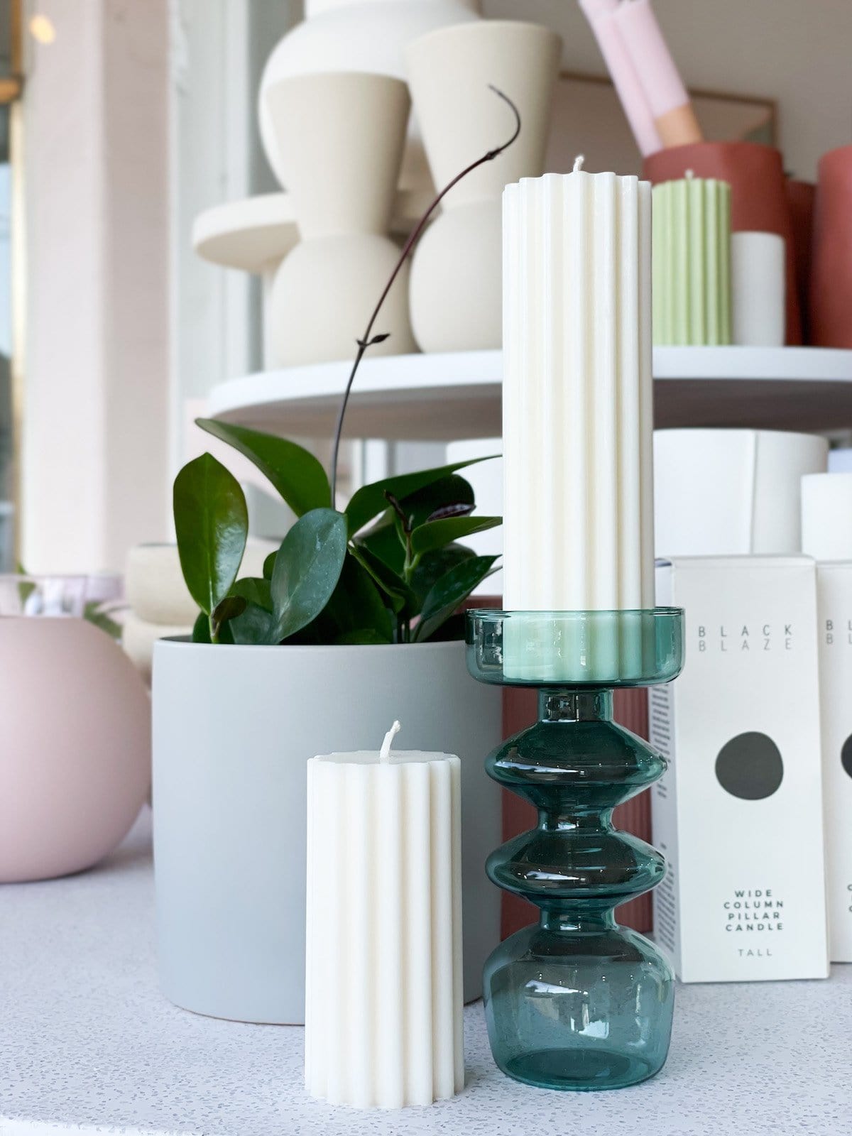 Make Scents of It Fluted Candle, Tall, White - Norsu Interiors (7089194041532)