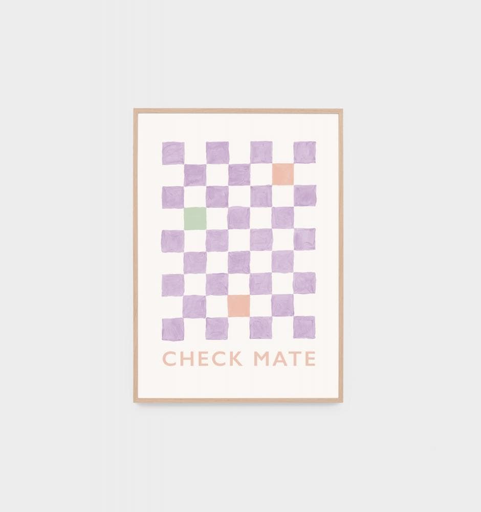 Middle of Nowhere 'Check Mate' Print, Lilac - Norsu Interiors (7117985480892)