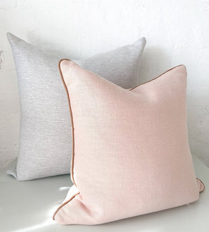 norsu Cushion, Haven Shell with Blush Leather Piping - Norsu Interiors (10469530243)