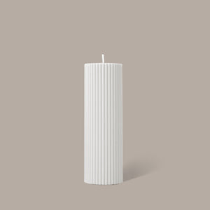 Black Blaze Wide Candle - White/Cream (6144218759356)