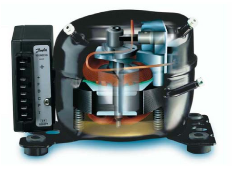 Cutaway View of Danfoss/Secop BD-Series Compressor