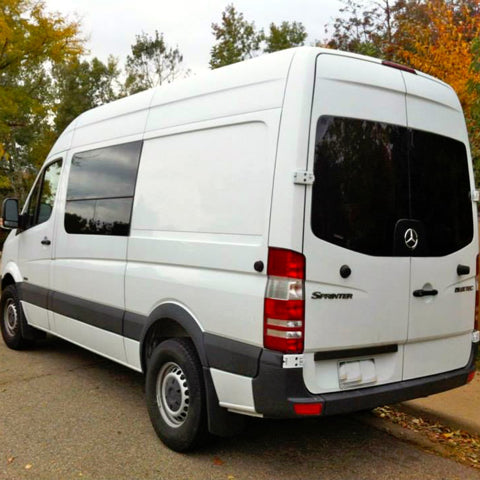 Finished rear Sprinter van windows