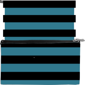 Wide Stripes Black Small Cosmetic Bag